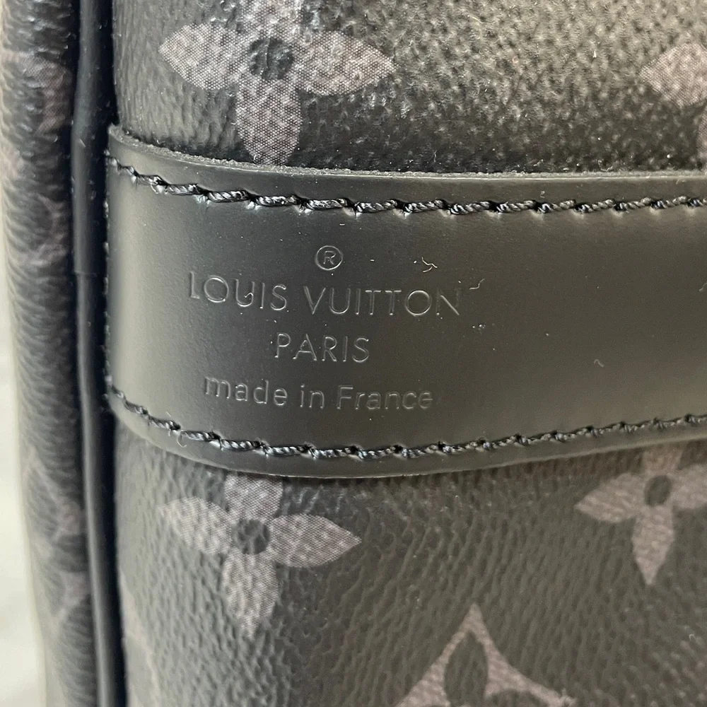 Louis Vuitton Monogram Eclipse Keepall Duffle Bag - Black & Gray